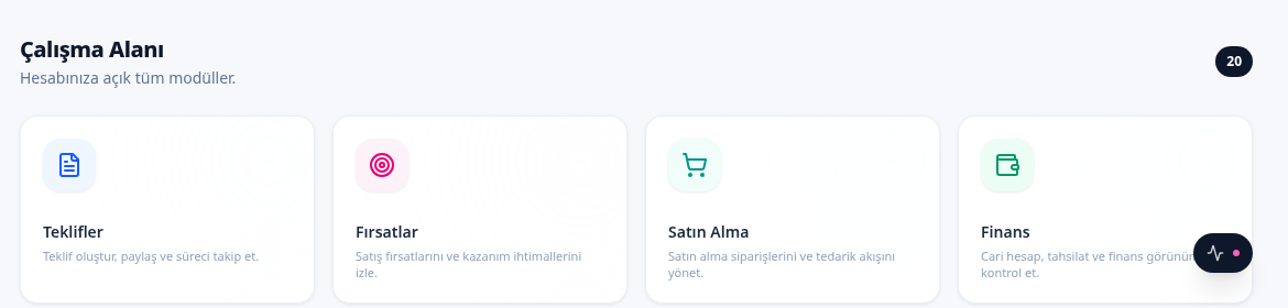 Teklif listesini kullanma için TeamQuote ekran görüntüsü